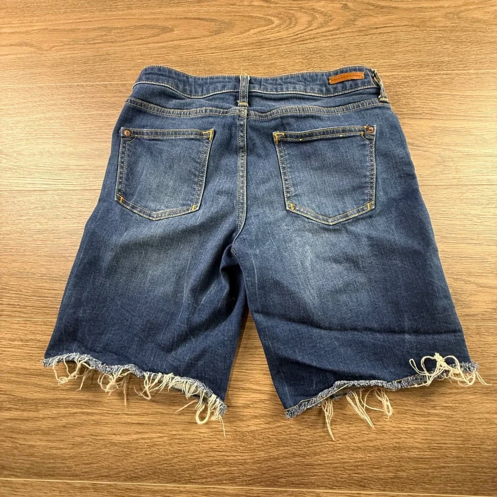 Anthropologie Pilcro & The Letterpress Mid-Rise Slim Long Shorts Raw Hem Size 28 - Picture 9 of 12
